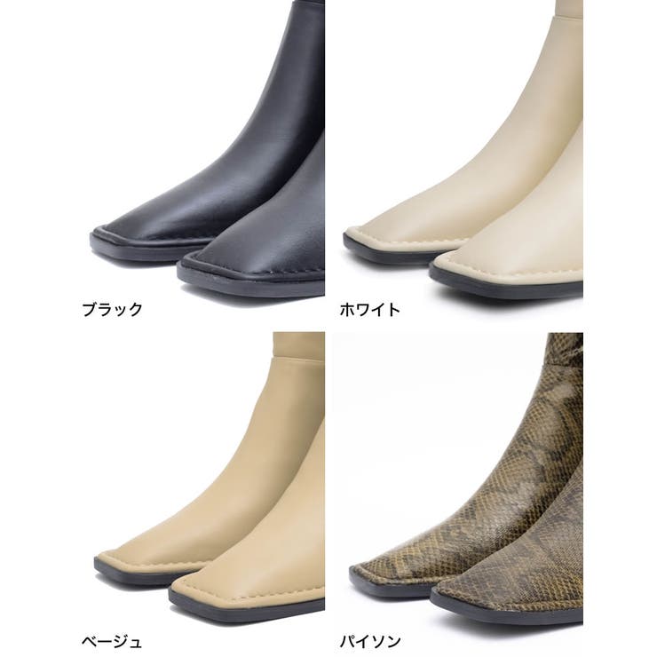 足元からモードな雰囲気をプラス スクエアトゥステッチミドルブーツ シューズ | Re:EDIT | 詳細画像19 