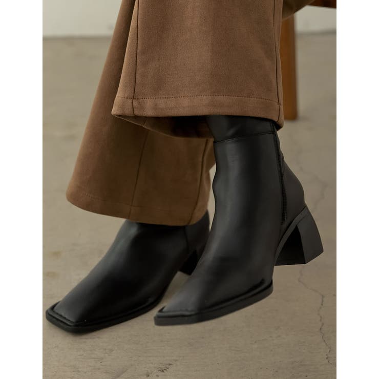 足元からモードな雰囲気をプラス スクエアトゥステッチミドルブーツ シューズ | Re:EDIT | 詳細画像2 