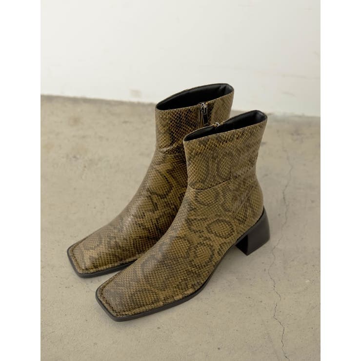 足元からモードな雰囲気をプラス スクエアトゥステッチミドルブーツ シューズ | Re:EDIT | 詳細画像5 