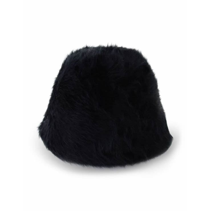 ブラック(001) | ファー素材でシーズンムード高まるバケットハット シャギーファーバケットハット 帽… | Re:EDIT