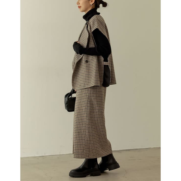 モードな雰囲気を引き立てるチェック柄ジャケット ウールタッチ起毛チェック柄ノース… | Re:EDIT | 詳細画像8 