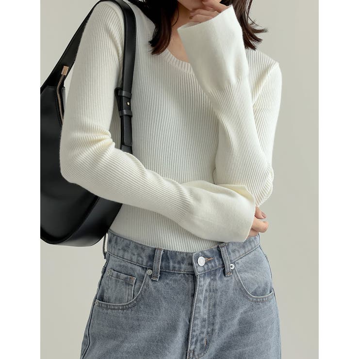 無地アイボリー(103) | [2025AW COLLECTION][新色追加][販売枚数4万枚！][二の腕す… | Re:EDIT