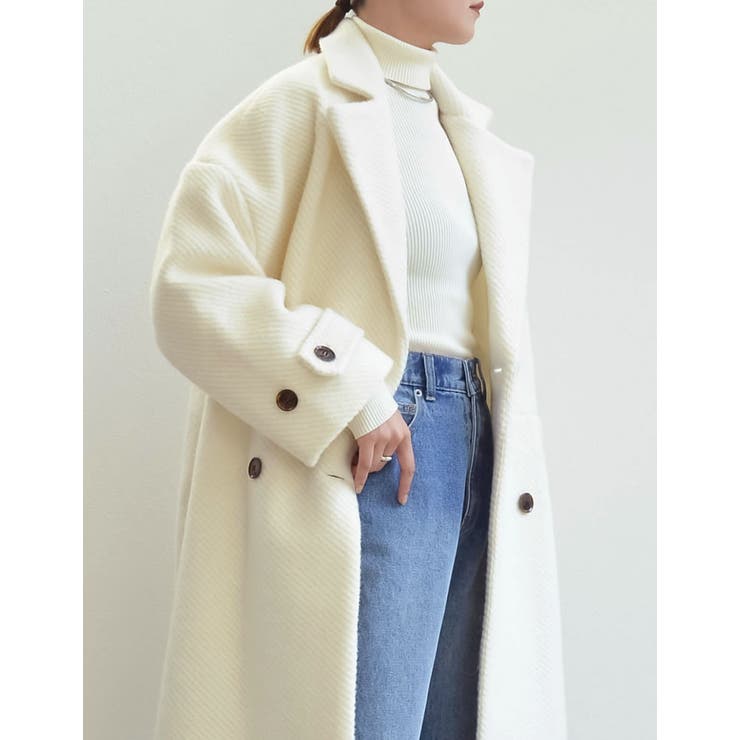 MW(エムダブリュー)｜SOFT WOOL ノーカラーダブルブレストコート