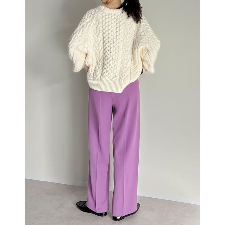 [低身長/高身長/大きいサイズ有]裏微起毛ツータックワイドパンツ | Re:EDIT | 詳細画像13 