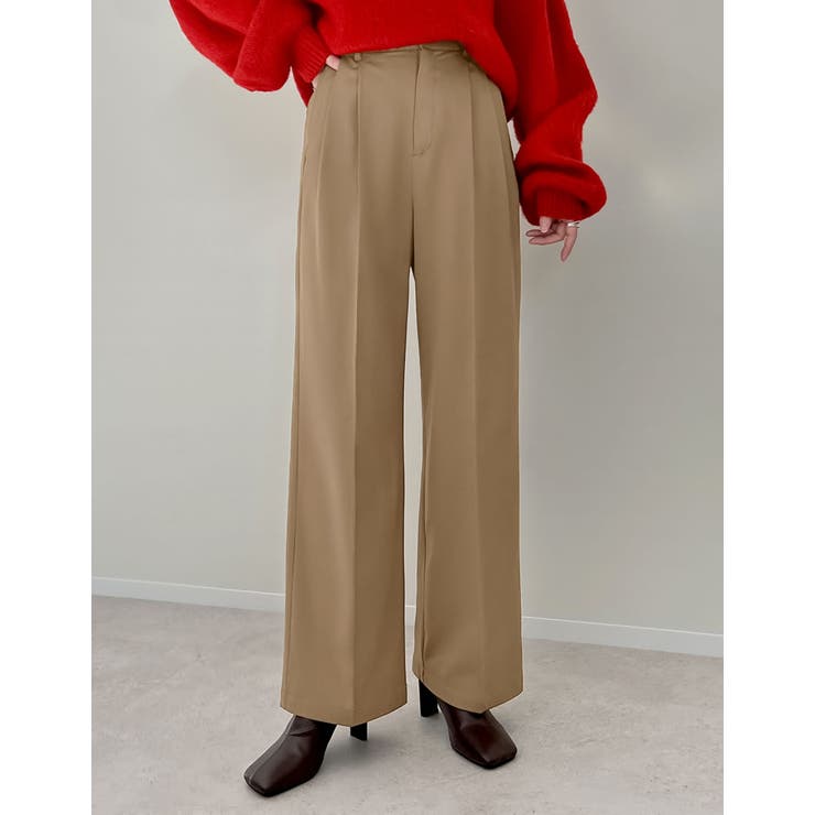 [低身長/高身長/大きいサイズ有]裏微起毛ツータックワイドパンツ | Re:EDIT | 詳細画像5 