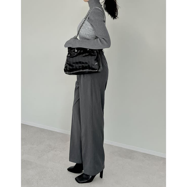 [低身長/高身長/大きいサイズ有]裏微起毛ツータックワイドパンツ | Re:EDIT | 詳細画像10 