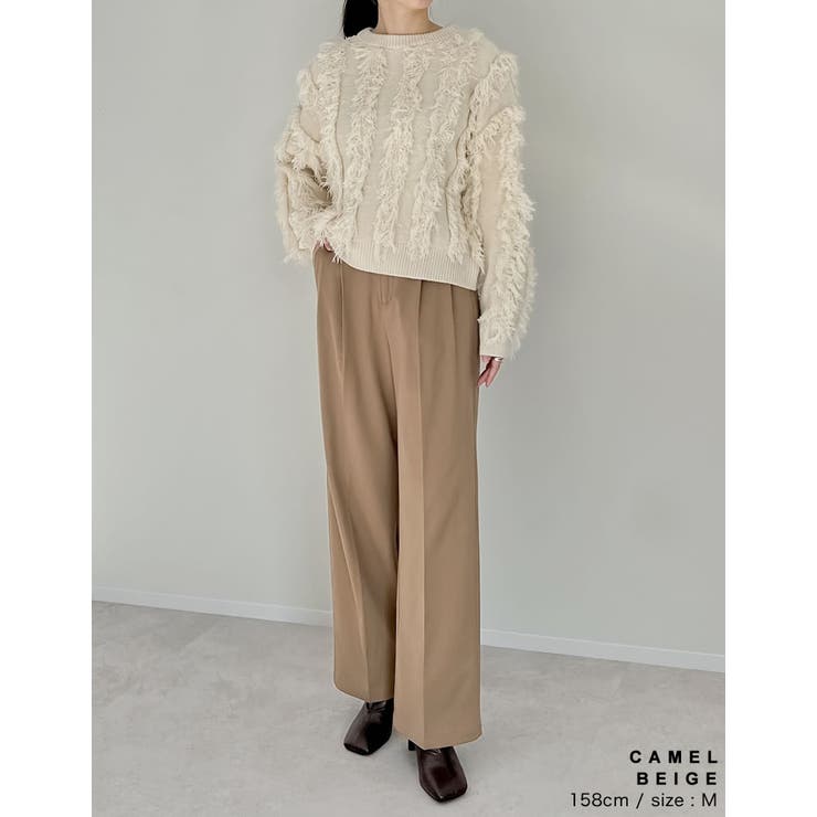 [低身長/高身長/大きいサイズ有]裏微起毛ツータックワイドパンツ | Re:EDIT | 詳細画像27 