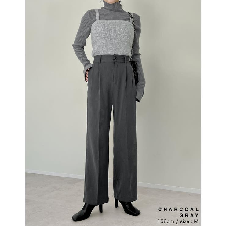 [低身長/高身長/大きいサイズ有]裏微起毛ツータックワイドパンツ | Re:EDIT | 詳細画像29 