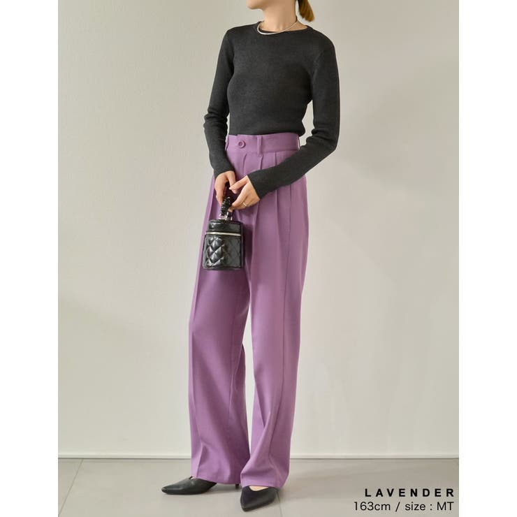 [低身長/高身長/大きいサイズ有]裏微起毛ツータックワイドパンツ | Re:EDIT | 詳細画像34 