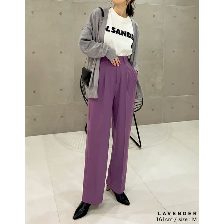 [低身長/高身長/大きいサイズ有]裏微起毛ツータックワイドパンツ | Re:EDIT | 詳細画像35 