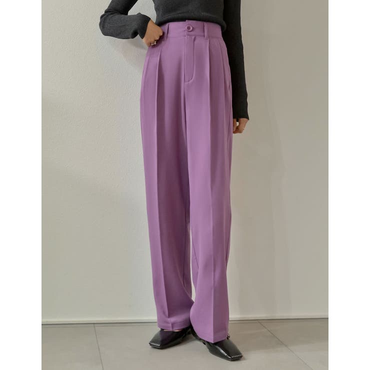 [低身長/高身長/大きいサイズ有]裏微起毛ツータックワイドパンツ | Re:EDIT | 詳細画像36 