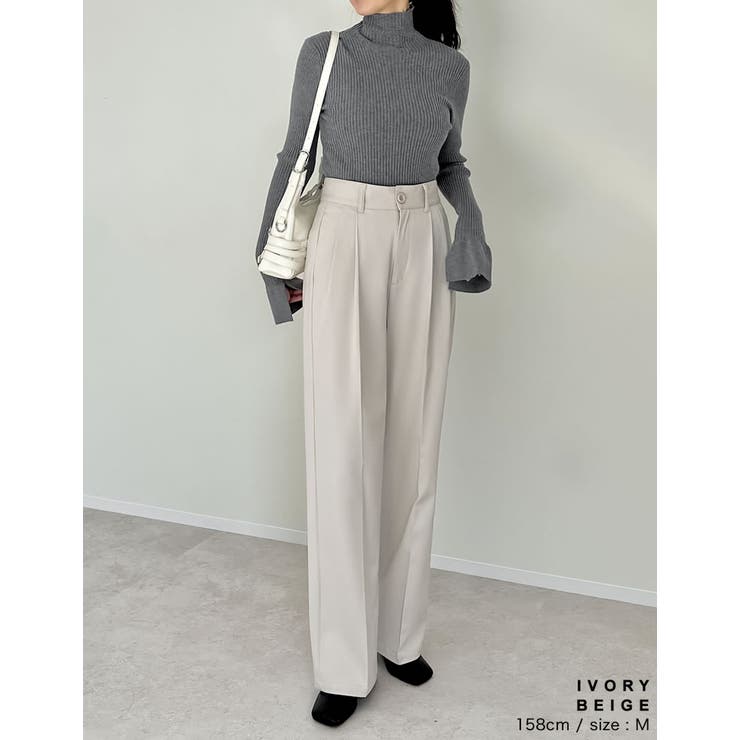 [低身長/高身長/大きいサイズ有]裏微起毛ツータックワイドパンツ | Re:EDIT | 詳細画像39 