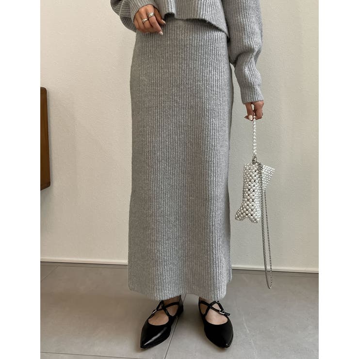 ふんわりMIXカラーが魅力のきれいめニットスカート | Re:EDIT | 詳細画像4 