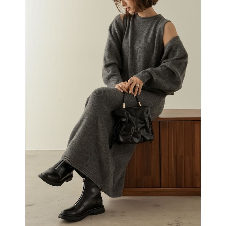 フェミニンなレイヤードコーデを楽しむニットワンピ [低身長サイズ有][2点セット… | Re:EDIT | 詳細画像13 