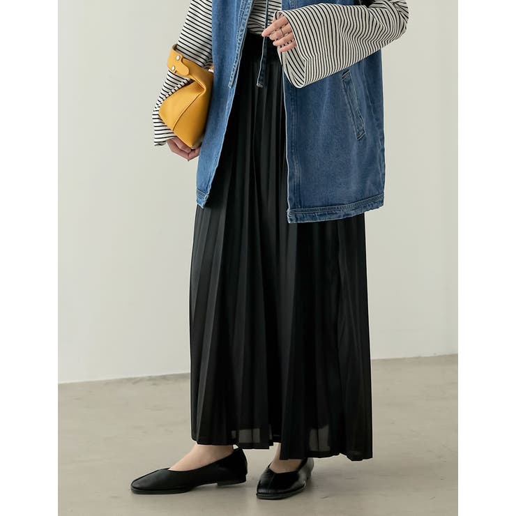 シンプルながらも華やかなプリーツスカート シャイニープリーツロングスカート スカ… | Re:EDIT | 詳細画像5 