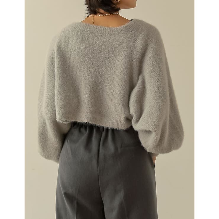 Risley クロスデザインボレロシャギーニット Risley クロスデザインボレロシャギーニット