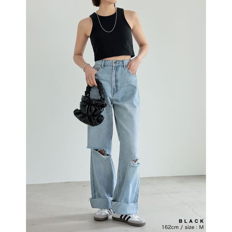 コットンリブカップ付きアメスリショート丈タンクトップ | Re:EDIT | 詳細画像17 