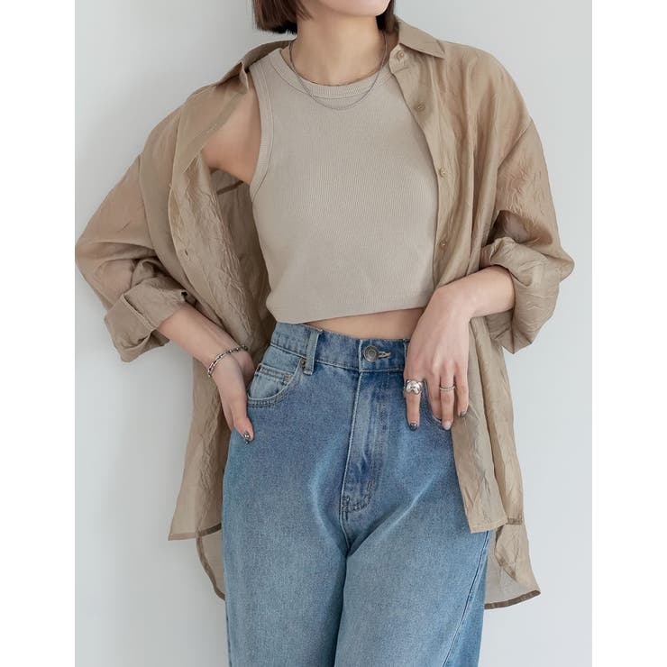 コットンリブカップ付きアメスリショート丈タンクトップ | Re:EDIT | 詳細画像34 