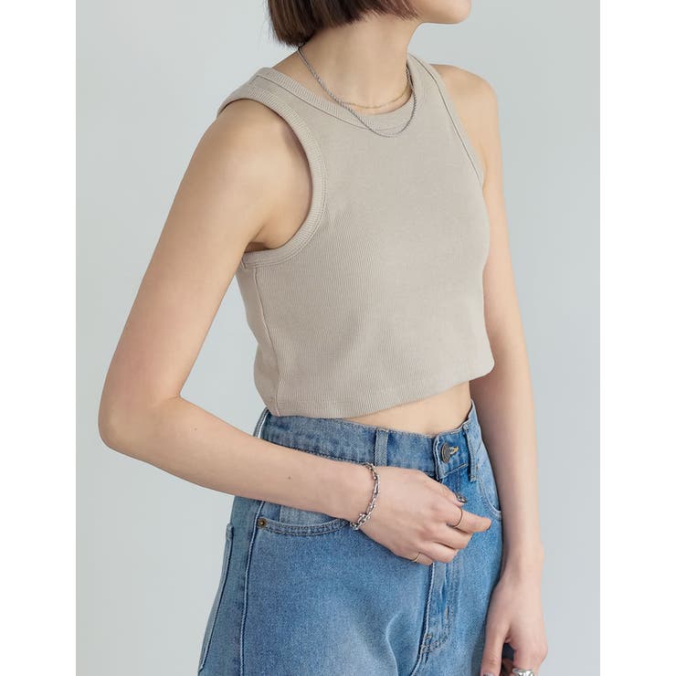 コットンリブカップ付きアメスリショート丈タンクトップ | Re:EDIT | 詳細画像35 