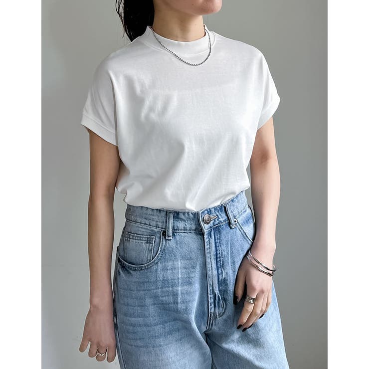 [UVカット][接触冷感][紫外線対策]モックネックフレンチスリーブTシャツ | Re:EDIT | 詳細画像24 