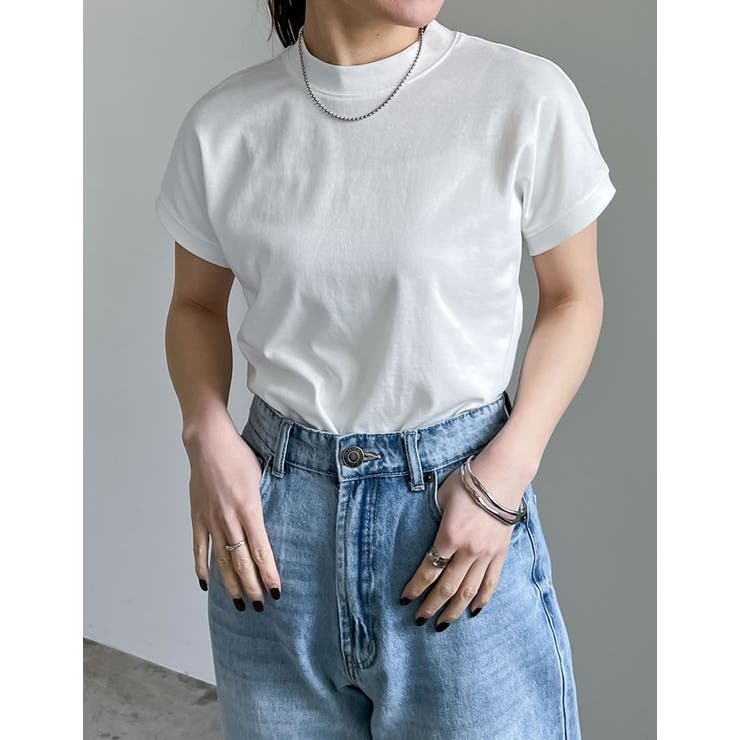 [UVカット][接触冷感][紫外線対策]モックネックフレンチスリーブTシャツ | Re:EDIT | 詳細画像26 