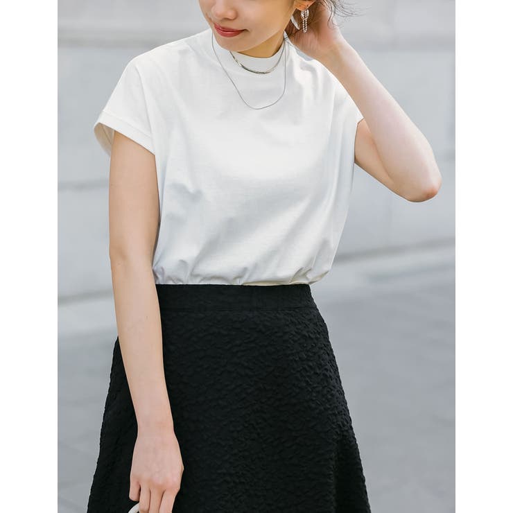 [UVカット][接触冷感][紫外線対策]モックネックフレンチスリーブTシャツ | Re:EDIT | 詳細画像28 