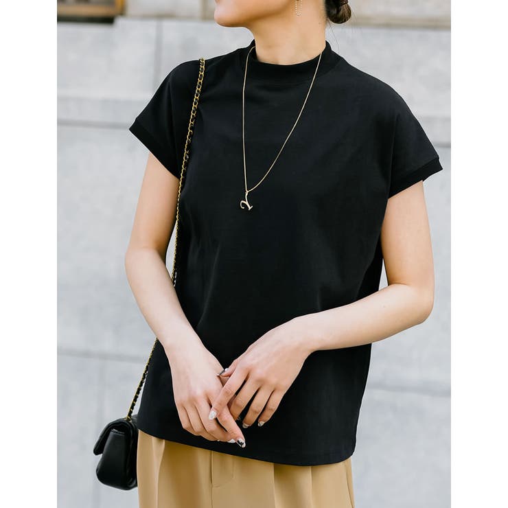 [UVカット][接触冷感][紫外線対策]モックネックフレンチスリーブTシャツ | Re:EDIT | 詳細画像36 