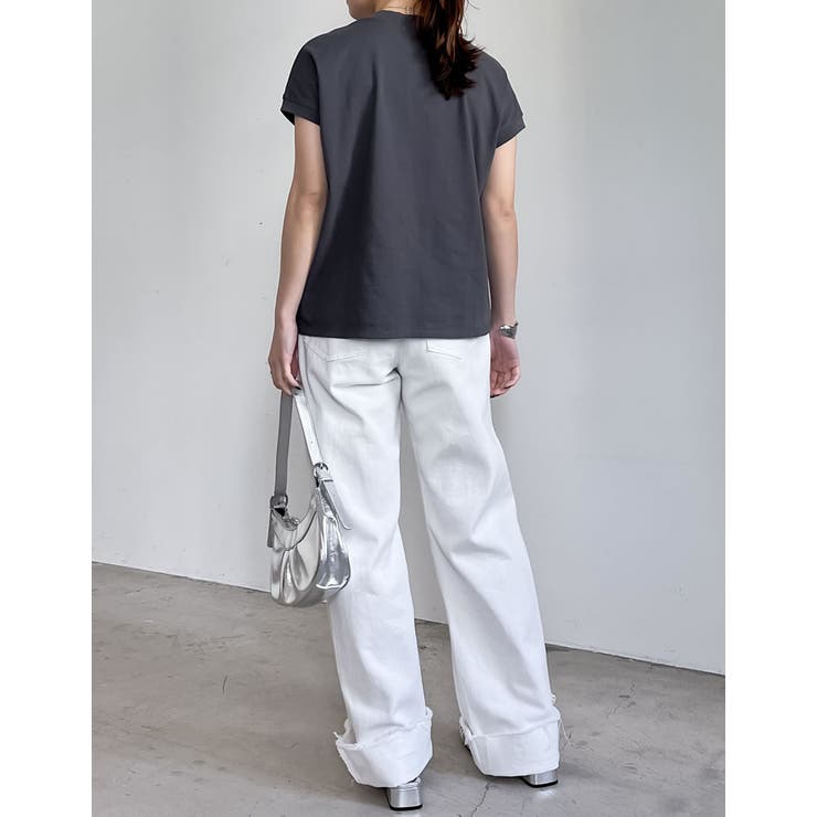 [UVカット][接触冷感][紫外線対策]モックネックフレンチスリーブTシャツ | Re:EDIT | 詳細画像40 
