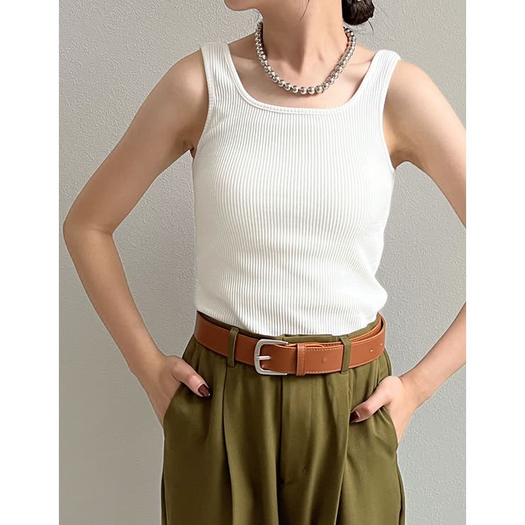 テレコリブスクエアネックタンクトップ | Re:EDIT | 詳細画像11 