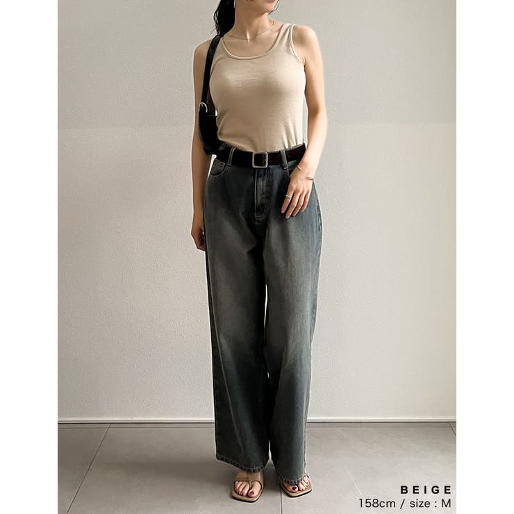 テレコリブスクエアネックタンクトップ | Re:EDIT | 詳細画像13 