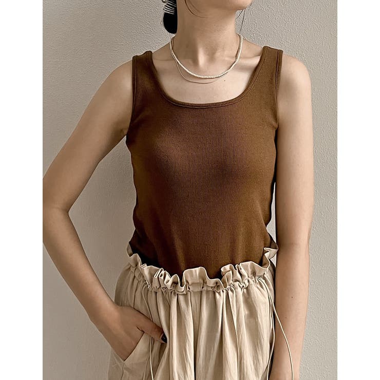 テレコリブスクエアネックタンクトップ | Re:EDIT | 詳細画像5 