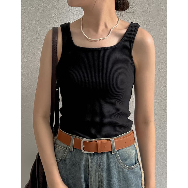 テレコリブスクエアネックタンクトップ | Re:EDIT | 詳細画像9 