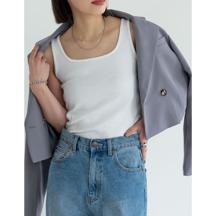 テレコリブスクエアネックタンクトップ | Re:EDIT | 詳細画像26 