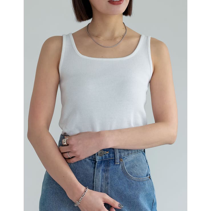 テレコリブスクエアネックタンクトップ | Re:EDIT | 詳細画像27 