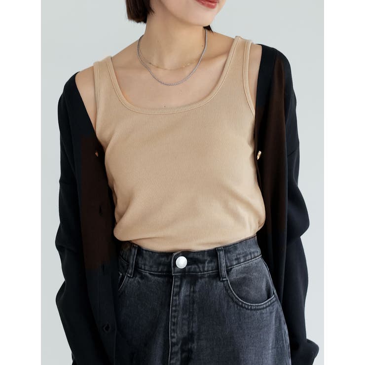 テレコリブスクエアネックタンクトップ | Re:EDIT | 詳細画像31 