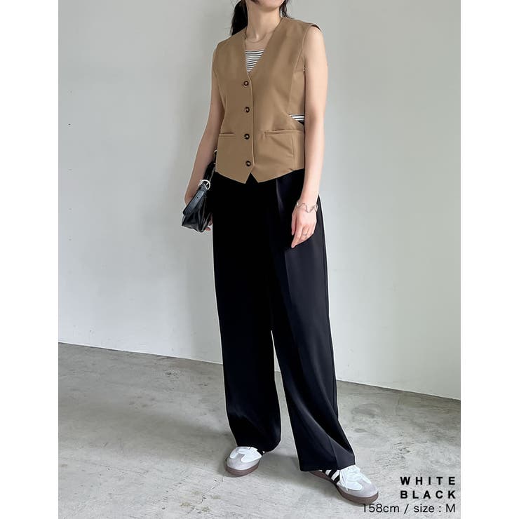 スクエアネックフライスリブボーダータンクトップ | Re:EDIT | 詳細画像12 