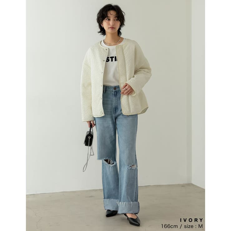 ふくれジャガードキルティングブルゾン | Re:EDIT | 詳細画像10 