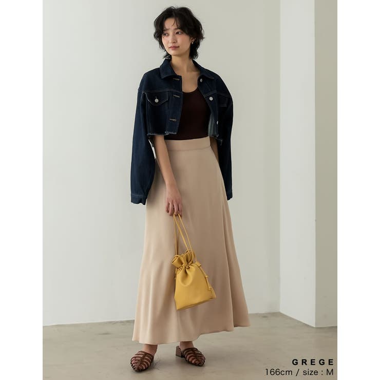 [低身長/高身長サイズ有]ヴィンテージライクマットサテンフレアスカート | Re:EDIT | 詳細画像14 