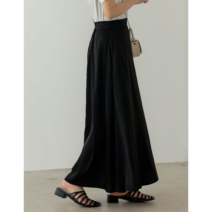 [低身長/高身長サイズ有]ヴィンテージライクマットサテンフレアスカート | Re:EDIT | 詳細画像23 