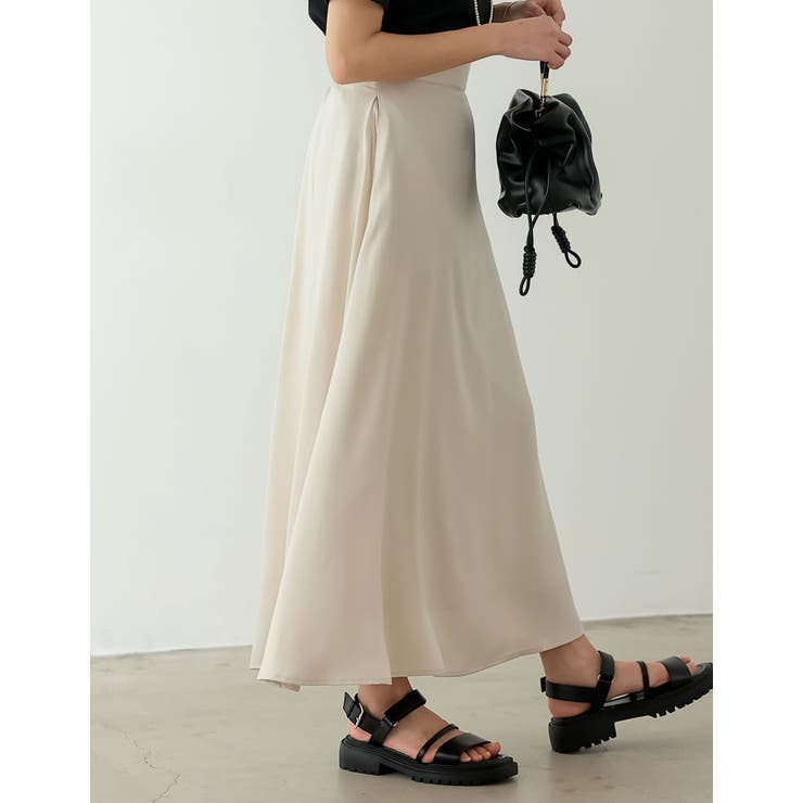 [低身長/高身長サイズ有]ヴィンテージライクマットサテンフレアスカート | Re:EDIT | 詳細画像27 