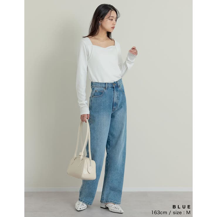 [低身長/高身長/大きいサイズ有]コットンデニムバギーパンツ | Re:EDIT | 詳細画像12 