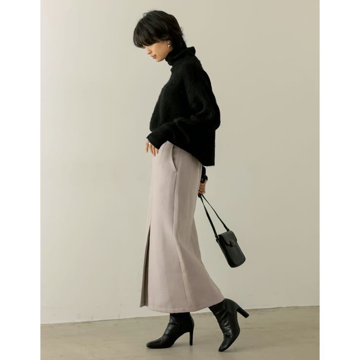 トレンドかつこなれ感を演出するデザインスカート ウールタッチ起毛ナロースカート | Re:EDIT | 詳細画像21 