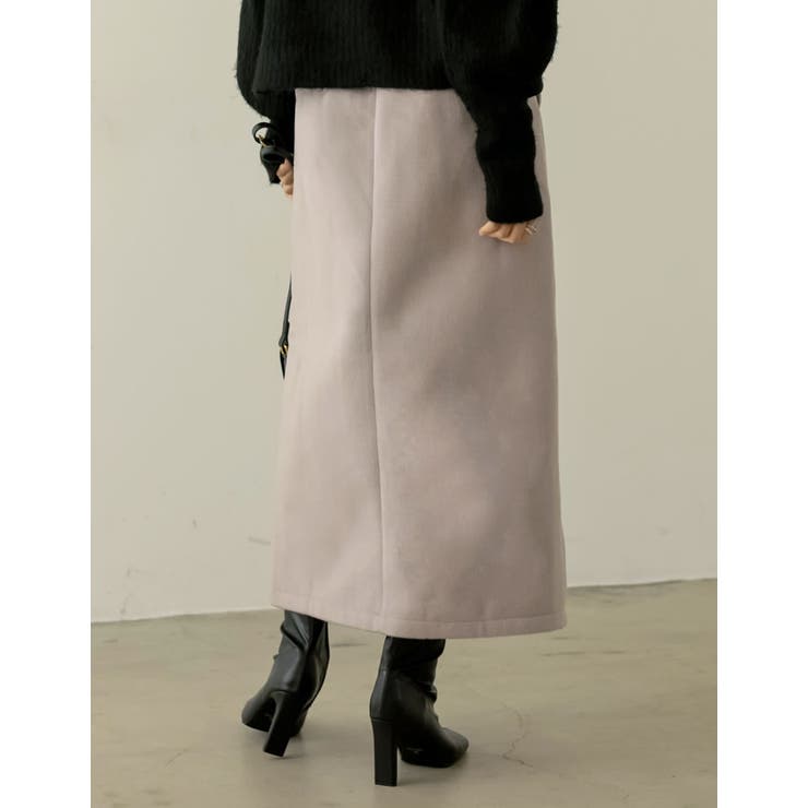 トレンドかつこなれ感を演出するデザインスカート ウールタッチ起毛ナロースカート | Re:EDIT | 詳細画像22 