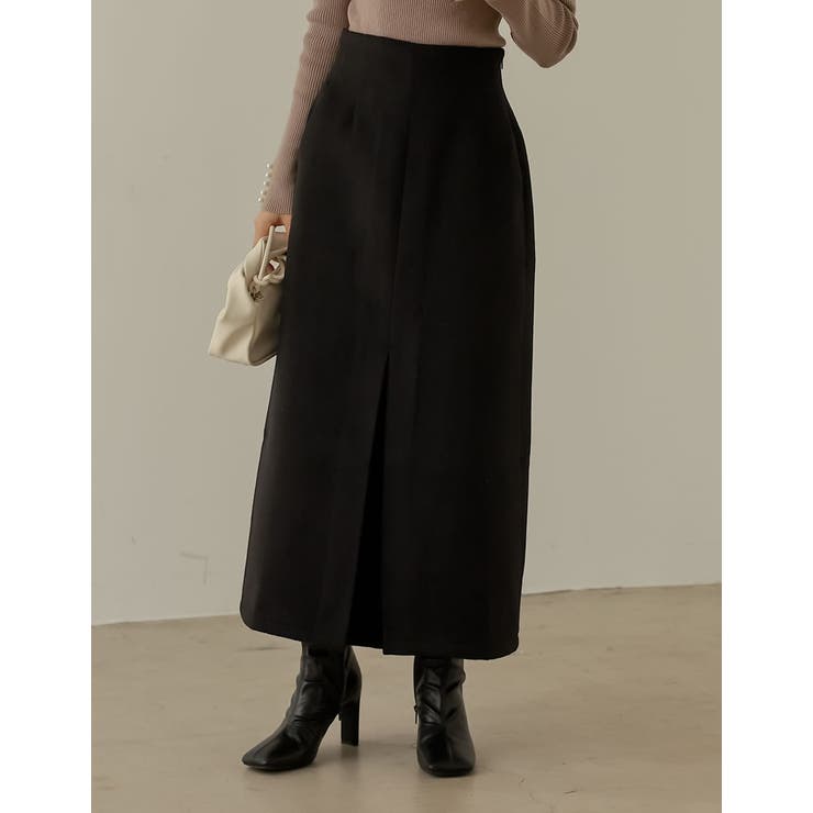 トレンドかつこなれ感を演出するデザインスカート ウールタッチ起毛ナロースカート | Re:EDIT | 詳細画像24 