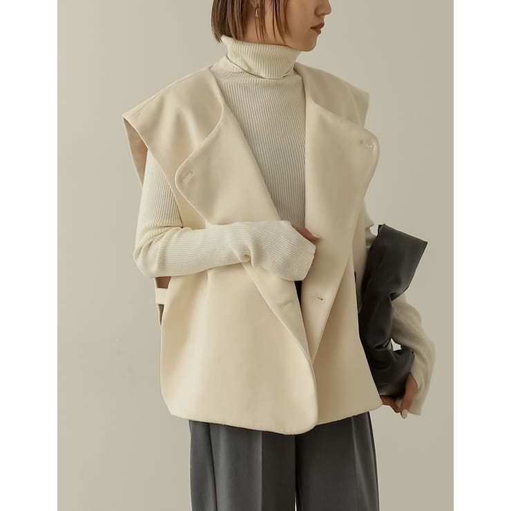 さっと羽織るだけでこなれるあったかベスト | Re:EDIT | 詳細画像4 