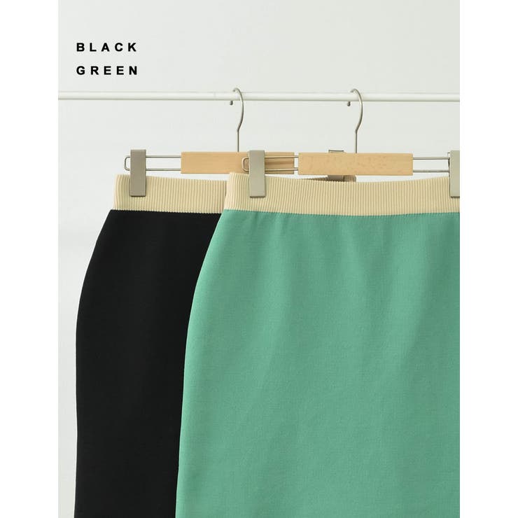 きれいめなスカートをトレンドライクに取り入れて 配色スポンジニットタイトスカート | Re:EDIT | 詳細画像2 