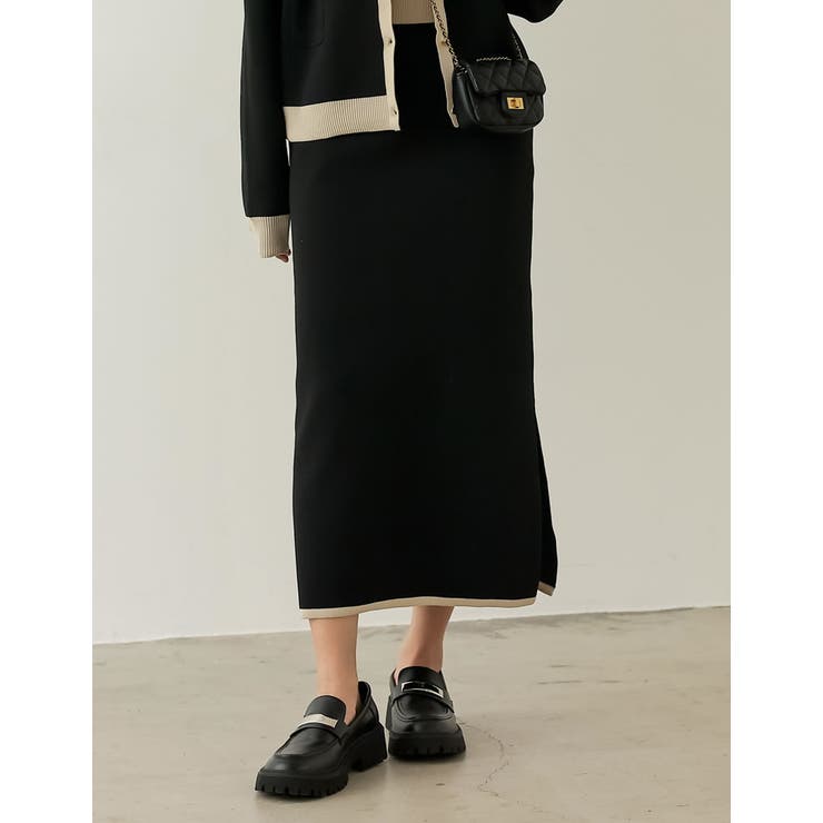 きれいめなスカートをトレンドライクに取り入れて 配色スポンジニットタイトスカート | Re:EDIT | 詳細画像3 