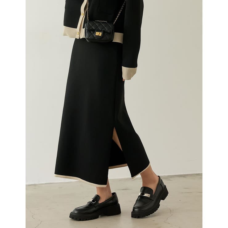 きれいめなスカートをトレンドライクに取り入れて 配色スポンジニットタイトスカート | Re:EDIT | 詳細画像5 