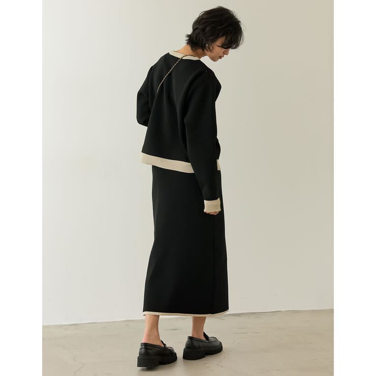 きれいめなスカートをトレンドライクに取り入れて 配色スポンジニットタイトスカート | Re:EDIT | 詳細画像6 