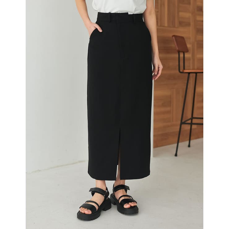 リサイクルツイルウエストデザインスリットナロースカート | Re:EDIT | 詳細画像3 